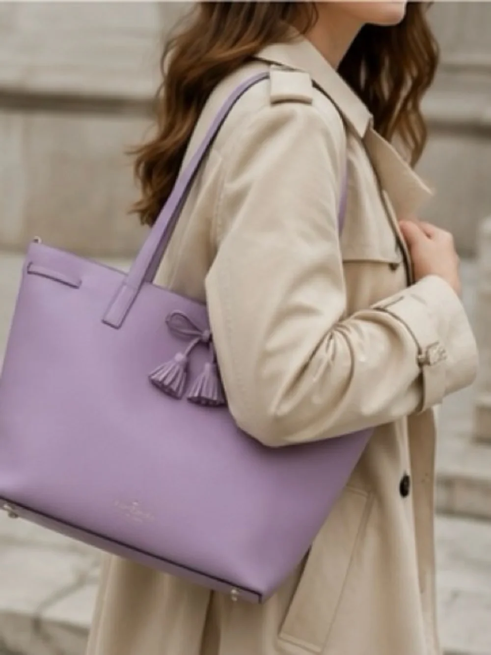 Kate Spade Hayes Valerian Medium Top Zip Tote | Classic Elegance Quiet Luxury - Picture 4 of 16